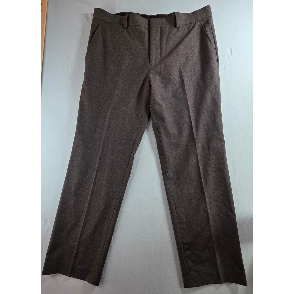 J.Ferrar Slim Fit Dress Pants Mens 34x30 Charcoal Gray Stretch Flat Front Trouse